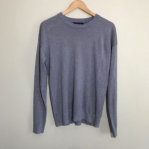 Ivanka Trump Womens Sweater Large Shiny Gray Blue